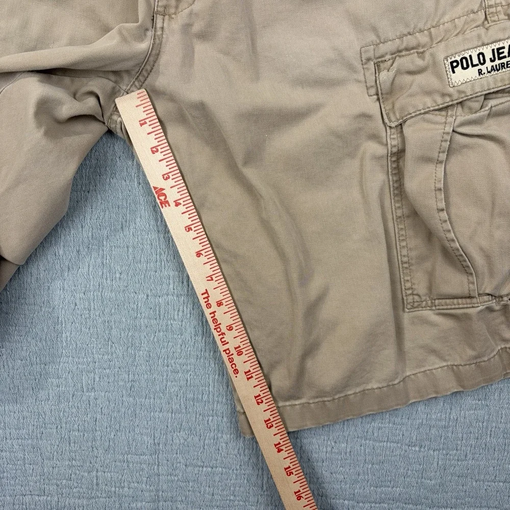VTG POLO‎ Ralph Lauren Freighter Cargo Shorts Mens 34 Beige